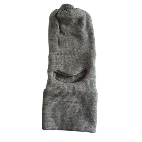 WIIES Unisex 100% Pure Wool Woolen Monkey Cap Woolmark Certified Grey ...