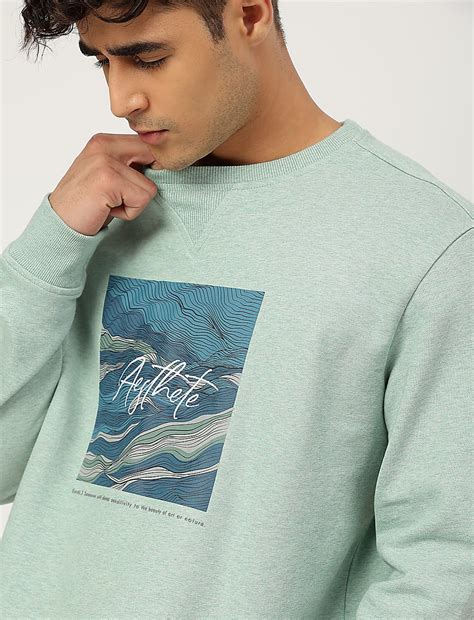 Buy Pure Cotton Printed Crew Neck Sweatshirt at Marks & Spencer