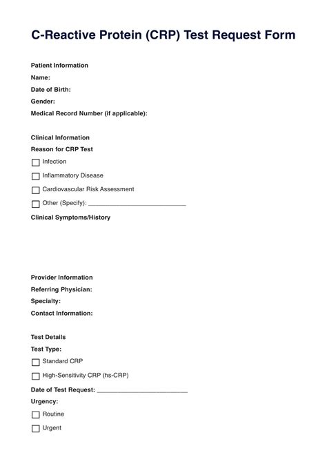 C Reactive Protein Level Chart & Example | Free PDF Download