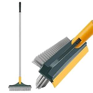 Bathroom Cleaning Brush with Wiper Tiles Cleaner with Long Handle 120 ...
