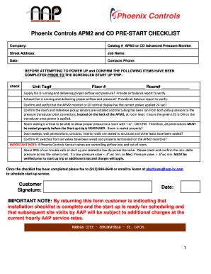 Fillable Online Generator Pre Start-up Form - PDF Document Fax Email ...
