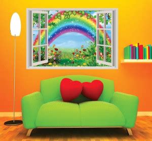 AY FASHION 60.96 cm 3D Wall Window Decal Stickers, PVC Self Adhesive ...