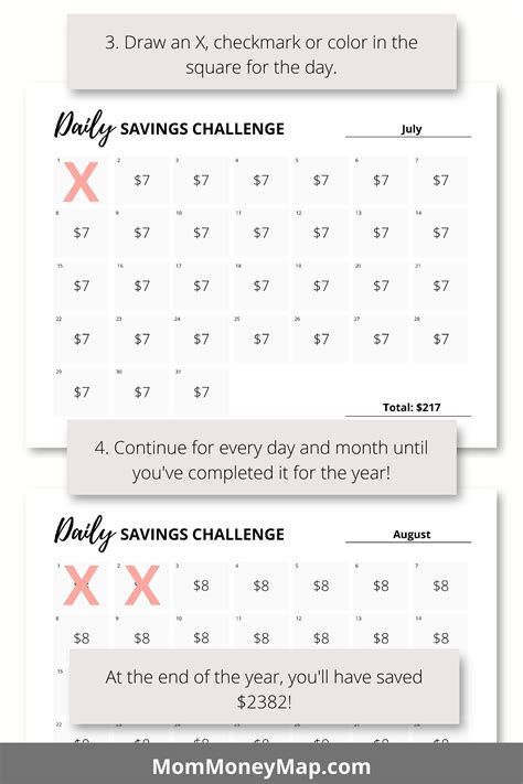 Printable Money Challenge Chart - Printable Board Games