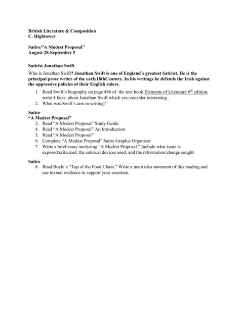 Image result for Modest Proposal Examples