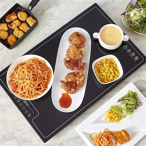 Buy HYDL 20''x15'' Electric Food Warmer Plate, Glass Warming Tray with ...