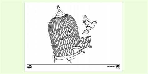 Freedom Bird Cage Colouring Sheet | Colouring Sheets