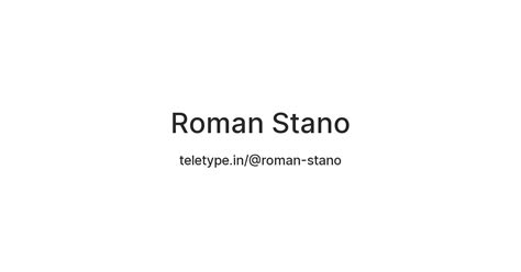 Roman Stano — Teletype