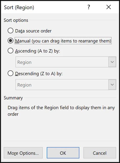 Image result for How to Sort Inside a Pivot Table