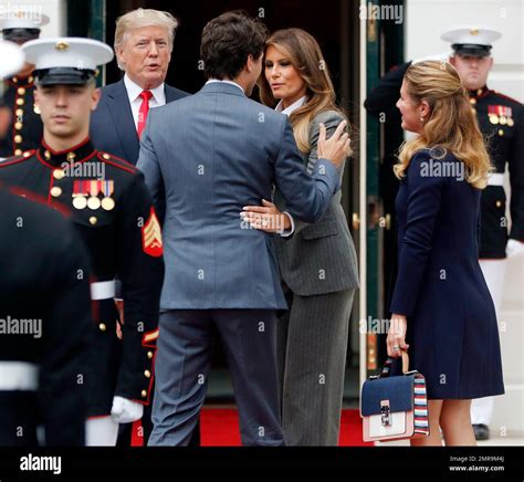 President Donald Trump and first lady Melania Trump welcome Canadian ...
