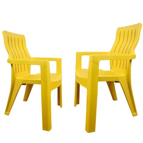 POLY TUFF Joy Spine Orthopedic Plastic Chair | Set of 2 | Yellow ...