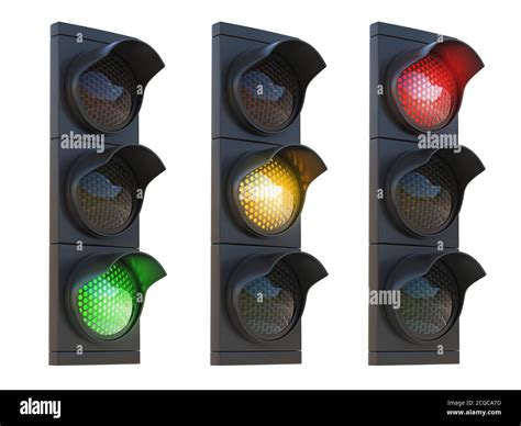 traffic lights on white background Stock Photo - Alamy