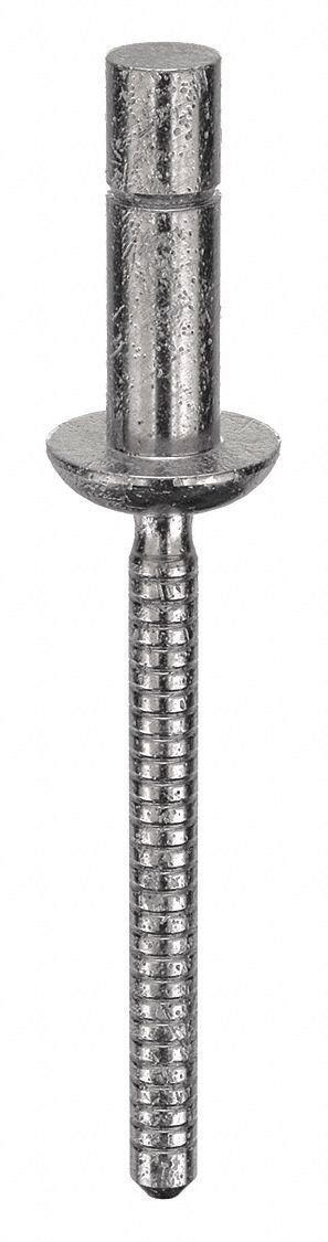 Inch, 1 23/32 in Overall Lg, Blind Rivet,1.713" L,0.1875" dia,PK10 ...