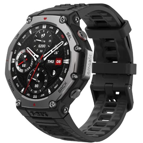 Amazfit T-Rex 3 3.81 cm (1.5 inch) AMOLED Smart Watch, Onyx