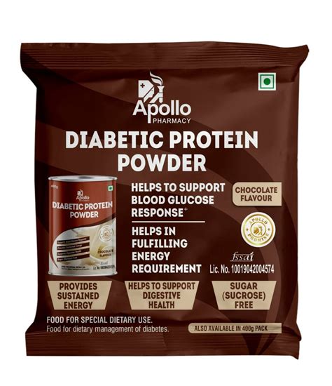 Buy Apollo Pharmacy Diabetic Chocolate Flavour Protein Powder, 25 gm ...