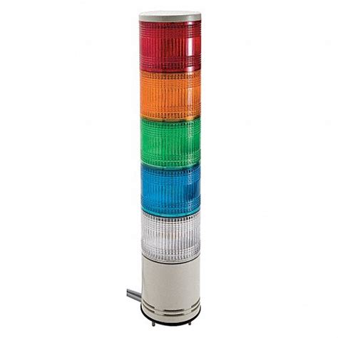 SCHNEIDER ELECTRIC, 5 Tier, Blue/Clear/Green/Orange/Red, Tower Light ...