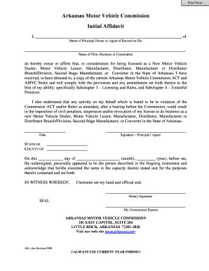 Fillable Online Initial Registration Fee Exemption Affidavit ...