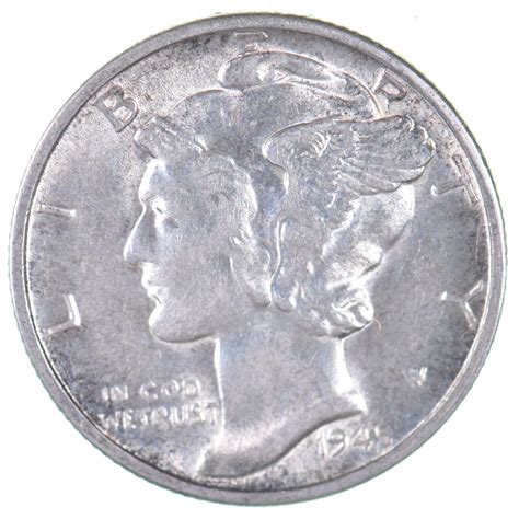 Unc BU MS 1945-D US Mercury 90% Silver Dime Coin Collection Lot Set ...