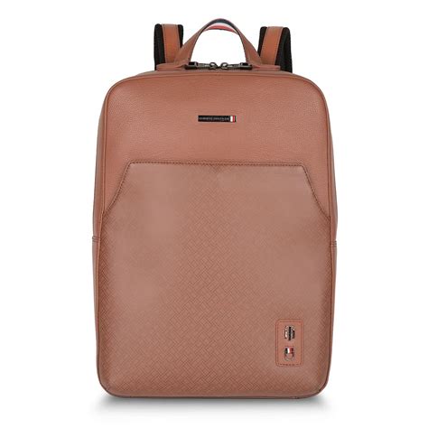 Tommy Hilfiger Prudence Unisex Leather 14 inch Laptop Backpack Tan ...