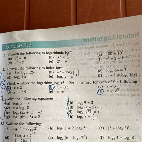 How to solve Q3 “check whether the logarithm…” - Brainly.in