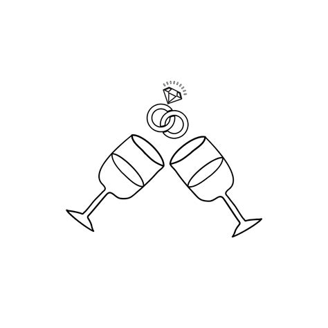 Free Wedding Clipart Black And White Simple