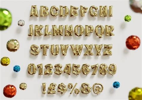Balloons Alphabet Numbers and Symbols - 42 Alphanumeric Chars 3D model ...