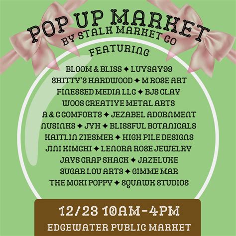 Shop Small Holiday Pop Up at Edgewater Public Market - Edgewater Public ...