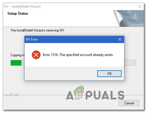 How to Fix Error 1316, The specified account already exists