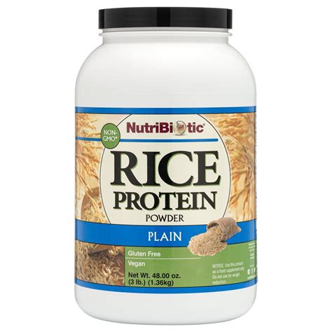 NutriBiotic Rice Protein Powder Raw Vegan Plain -- 3 lbs - Vitacost