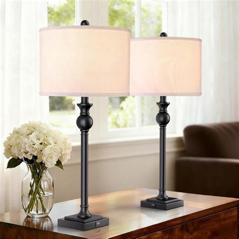 Metal Table Lamps For Living Room Magalie Antique Silver Finish