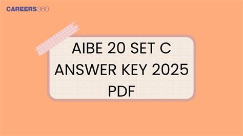 AIBE 20 Set C Answer Key 2025 PDF (OUT): Download Official Answer Key