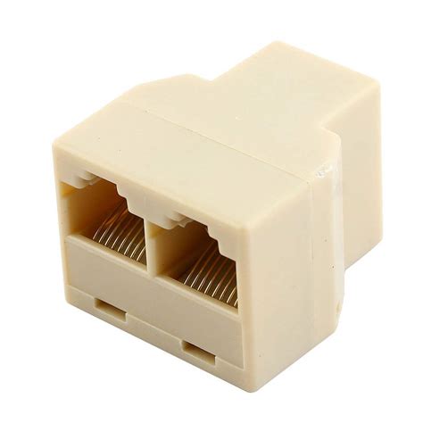 RJ45 8P8C 1 to 2 Female Ethernet Network Splitter Coupler Connector ...