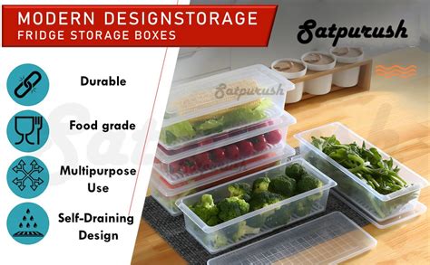 Satpurush Fridge Storage Boxes- Kitchen Containers Set, Masala Box For ...