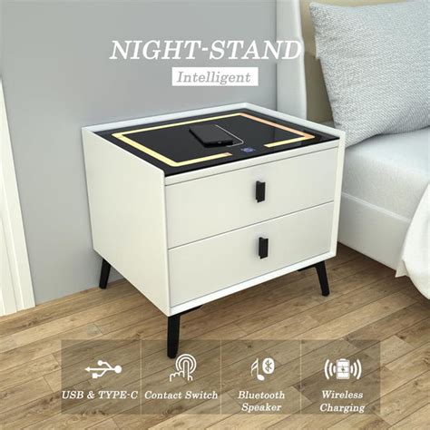TECPHILE Smart Side Table with Wireless Charging Station | Concept Kart
