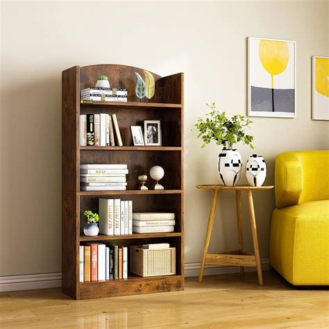 MIN WIN 5-Tier Open Bookcase and Bookshelf, 47.24" Tall Shelf Wood ...