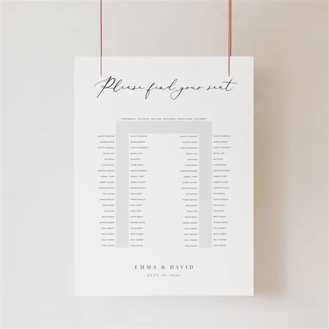 Horseshoe Seating Chart Template Wedding Guests Seating Plan - Etsy Ireland