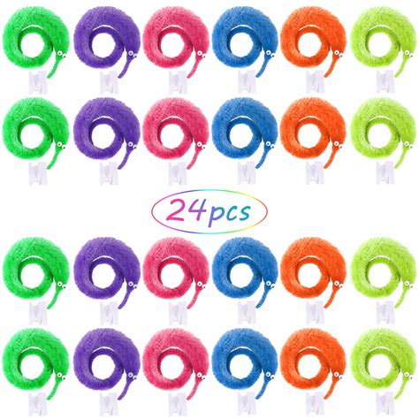 Buy UNIME 24 Pack Magic Worm Toys,Magic Wiggly Twisty Fuzzy Worm Trick ...