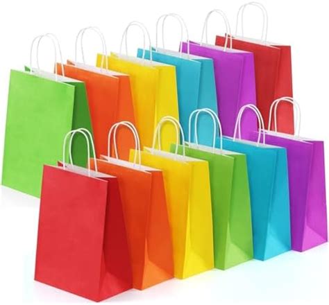 Aakriti Paper Gift Bags with Handles, Pack of 50 – 5 Vibrant Colors (10 ...