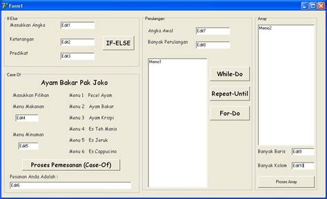 Image result for Contoh Kodingan Bahasa Delphi