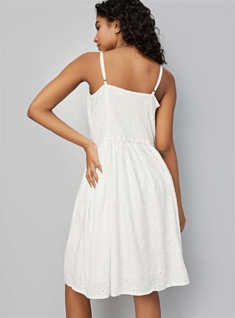 Buy Women Schiffli Strappy Dress Online at just Rs. 1299.0 ...