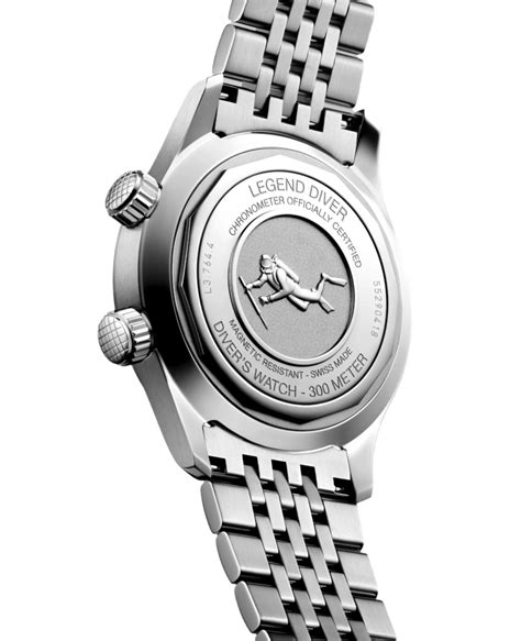 Longines Legend Diver Terracotta Dial & Silver Chain Watch for Men