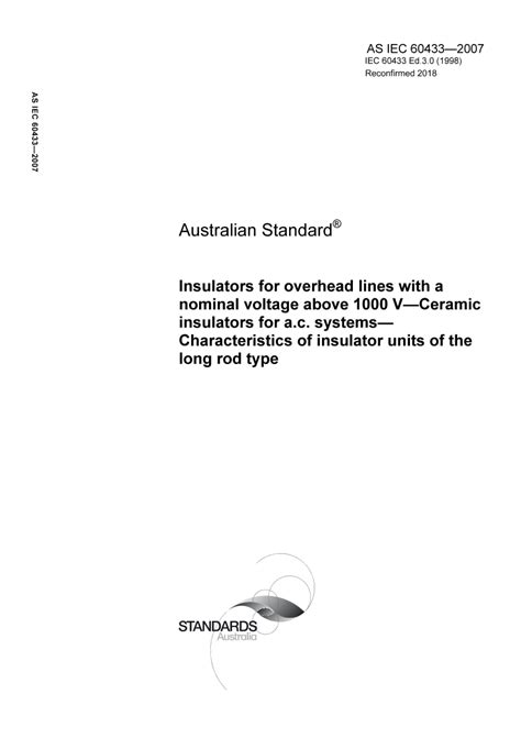 AS IEC 60433-2007 PDF - Lastest Technical Information
