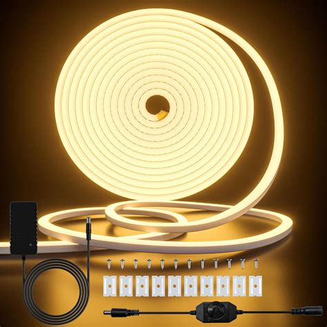 5m LED Neon Strip Light, Cozylady Warm White Waterproof Rope Lights ...