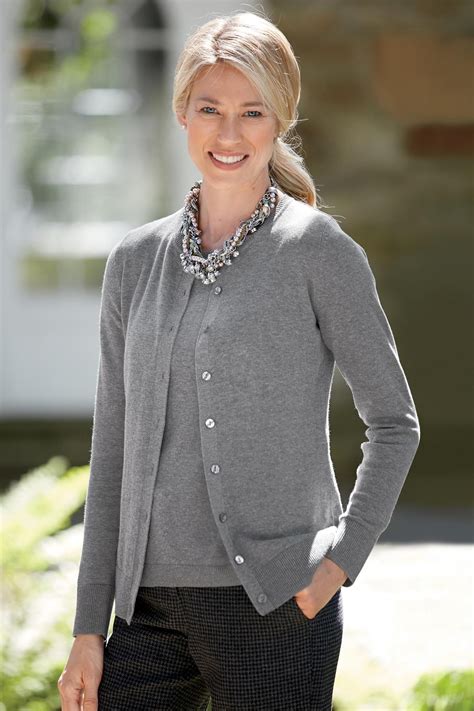 Talbots Pure Cashmere Twin Set Sweater Petite Small Buttons Women Aqua