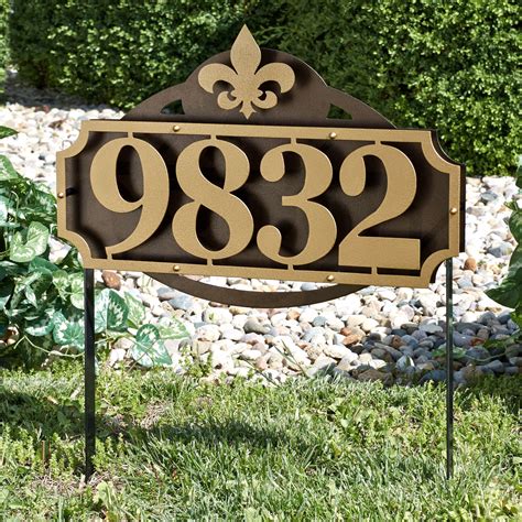 La Casa Fleur House Number Address Sign Yard Stake by JasonW Studios