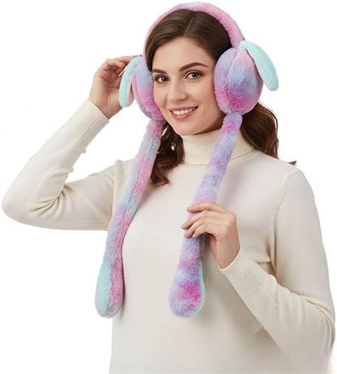 Buy Lucifer Professional Plush Rabbit Ear Earmuffs, Moving Bunny Design ...