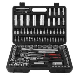 Awraaq 108Pcs 1/2 1/4" Screwdriver Drive Socket & Bit Set Combination ...