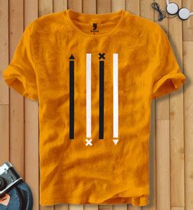 BLIVE Printed Men Round Neck Yellow T-Shirt - Buy BLIVE Printed Men ...