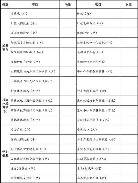 乡村振兴基本情况调查表_文档下载