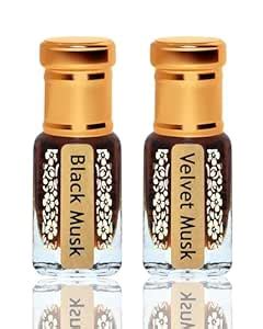 dpme BLACK MUSK & VELVET MUSK Attar Combo, Gold Series, Sensual Warm ...