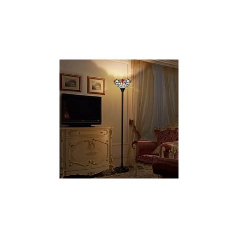 Buy Capulina Tiffany Torchiere Floor Lamp Industrial Dark Bronze Pole ...